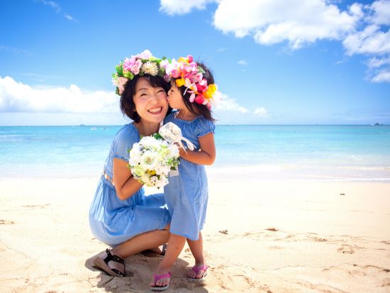 ハワイ　キッズ＆ファミリーフォト　お子様の笑顔と家族の思い出を形に残す　プロのカメラマンが撮影＜ビーチ／ワイキキ街中＞