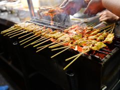 Thailand Bangkok Moo Satay Night Street Food