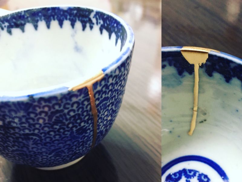 Tokyo Kintsugi Simple Gold Repair Class near Shin Koenji