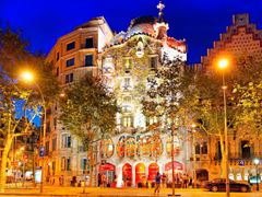 spain, barcelona, night, casa batllo, gaudi