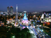 Lotte World theme park at night south korea