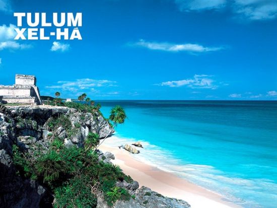 トゥルム遺跡＋大自然のテーマパーク「シェルハ海洋公園」 カリブ海の遺跡とウォーターパークを満喫＜食べ飲み放題／英語ガイド／カンクン発＞