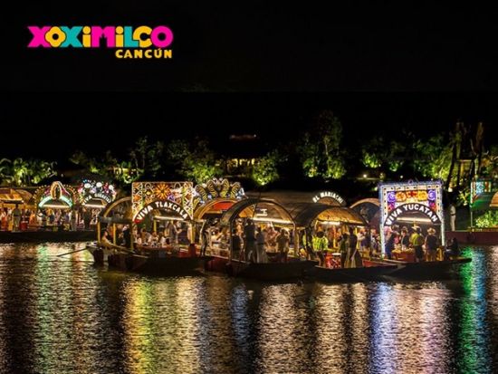 ナイトクルーズツアー カンクン版夜のソチミルコを体験！＜3コースディナー付／テキーラ、ビール飲み放題付／カンクン発＞