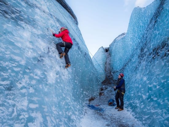 Iceland, Glacier Hiking, Blue Ice, Winter