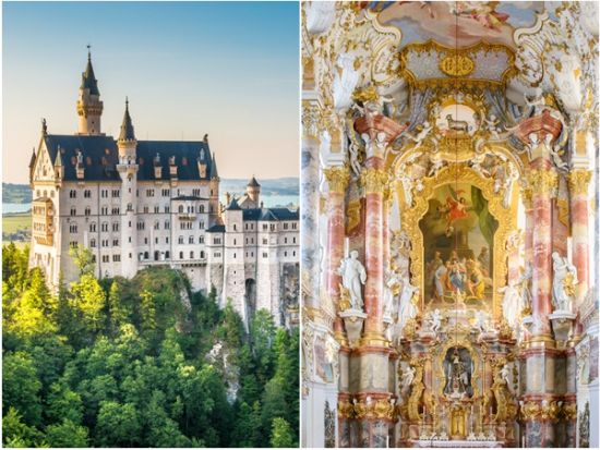 ドイツ ハイライト日帰りツアー　充実の5か所訪問　ノイシュヴァンシュタイン城＋リンダーホーフ城＋ヴィース教会＋聖コロマン教会など＜日本語／ミュンヘン発＞