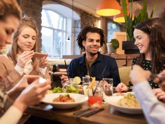 Group of friends having lunch