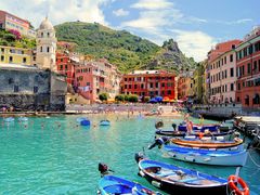 Boats docked in Cinque Terre