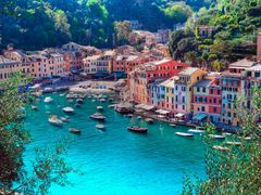 Boats and buildings at a Portofino coast