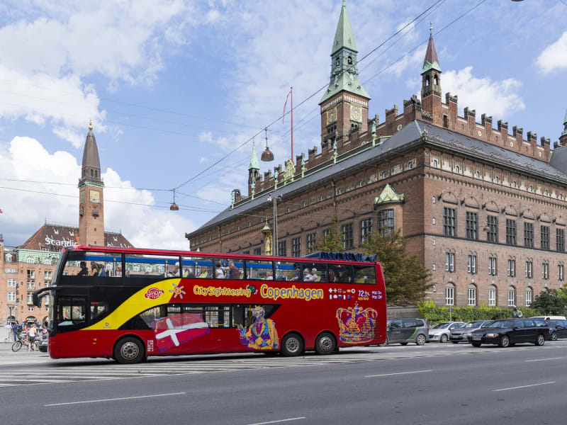 Copenhagen City Hall hop on hop off bus tour