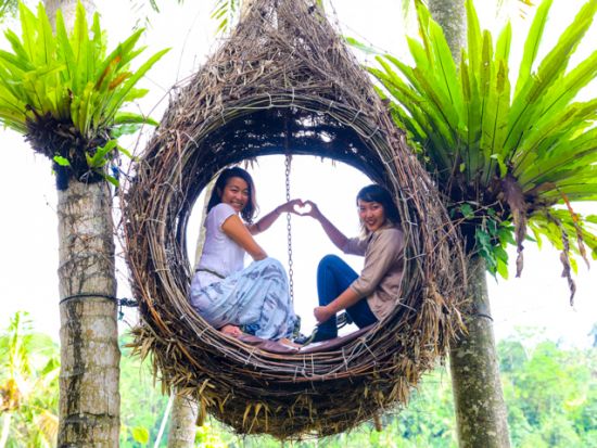 【貸切】人気フォトジェニックツアー！大自然ブランコ「バリ スウィング」＋ウブド散策　パワースポットのトゥグヌンガンの滝プラン有り＜1日／日本語ガイド／昼食付き＞