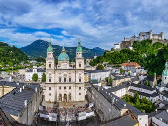 Domplatz, Jedermann, Salzburg Cathedral, Austria