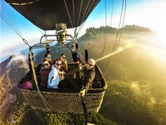 spain, catalonia, montserrat, hot air, balloon