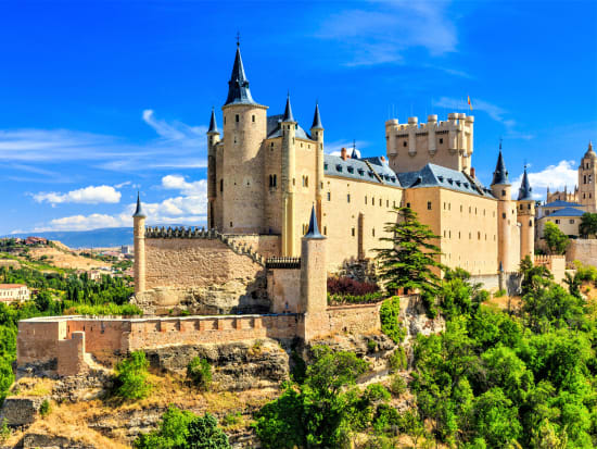 Alcazar of Segovia, Segovia from Madrid
