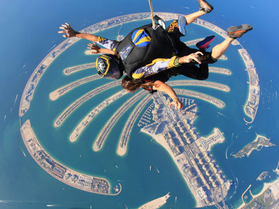 Tandem skydiving at Skydive Dubai Palm dropzone01