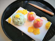 Japanese wagashi made with nerikiri dough