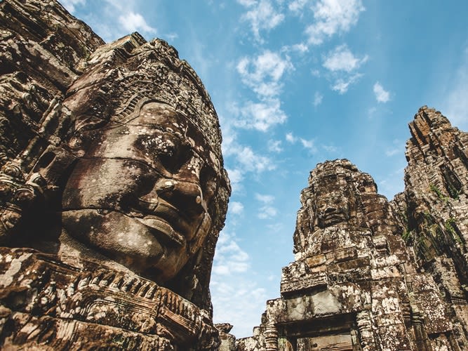 新着 カンボジア油絵、バイヨン寺院បាយន្ត,Bayon「クメールの ...