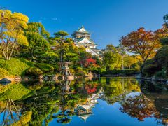 Picture-perfect pond in the Osaka Castle compound