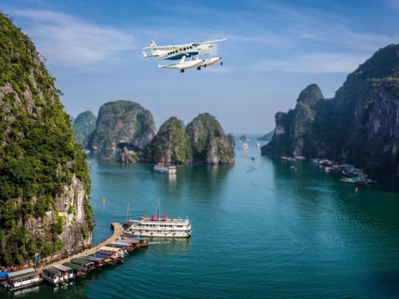 Seaplane to Ha Long Bay