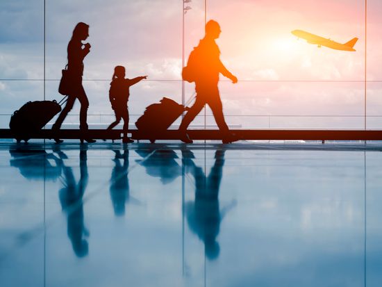 Airport, Tourists, Airplane