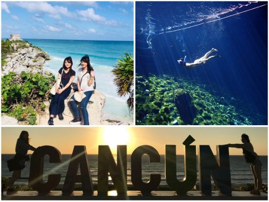 【完全貸切】絶景フォトジェニックツアー　グランセノーテ＆トゥルム遺跡＆プラヤデルカルメン　GoProレンタル付き＜日本語ガイド／朝・昼食付／カンクン発＞