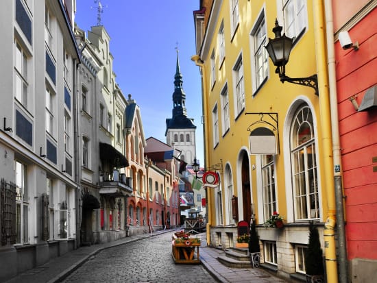 Charming streets of Tallinn Old Town, Estonia