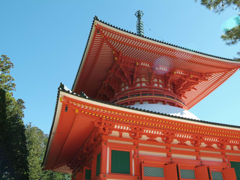 Red Temple on Mt. Koya