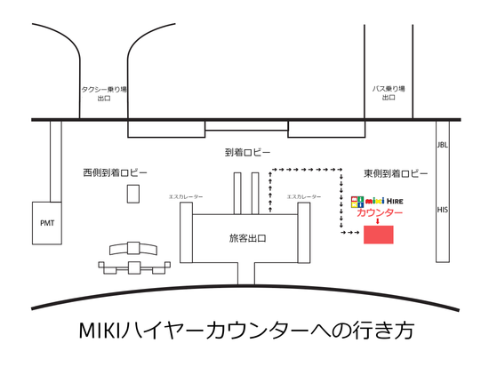 受付カウンターへの地図