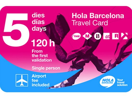 オラ・バルセロナトラベルカード 事前予約　バルセロナの電車＆バスが乗り放題＜3～5日間有効カード＞