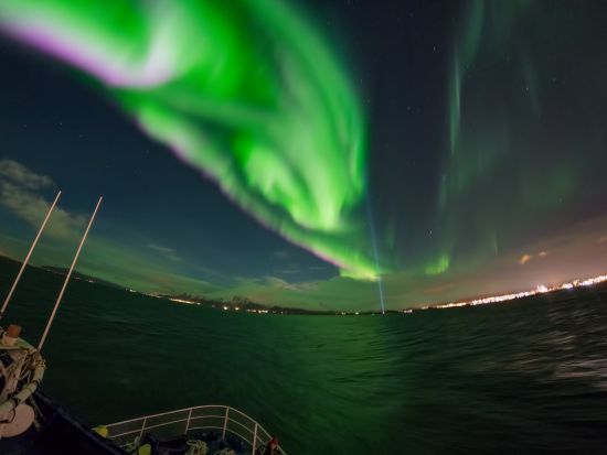 船の上から！オーロラ鑑賞ボートツアー＜9～4月／英語ガイド／レイキャヴィーク発＞