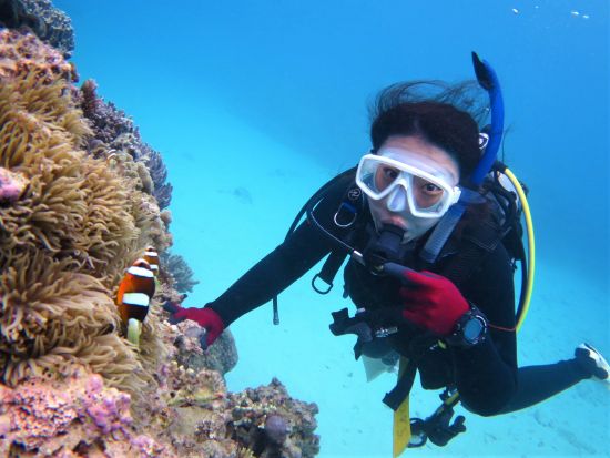 慶良間体験ダイビング　専属インストラクターのサポートで安心　水中写真プレゼント！　シュノーケリングも同時に楽しめる別プランもあり ＜1日／2～3ダイブ／北谷発＞