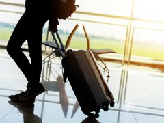 Airport terminal traveler