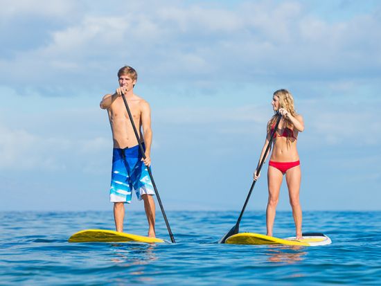 SUP（スタンドアップパドル）体験　ノースショア（ハレイワ）の川と海でウミガメウォッチング　サンセットタイムも選べる byシー＆ボードスポーツハワイ