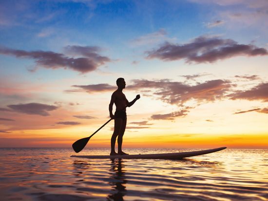 SUP（スタンドアップパドル）体験　ノースショア（ハレイワ）の川と海でウミガメウォッチング　サンセットタイムも選べる byシー＆ボードスポーツハワイ