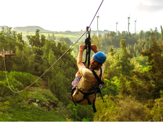 クライムワークス・ケアナファーム　ジップライン体験（3時間）　オアフ島最長800メートルのラインでノースショアの大自然と絶景を満喫！送迎付きプランあり＜7本＞