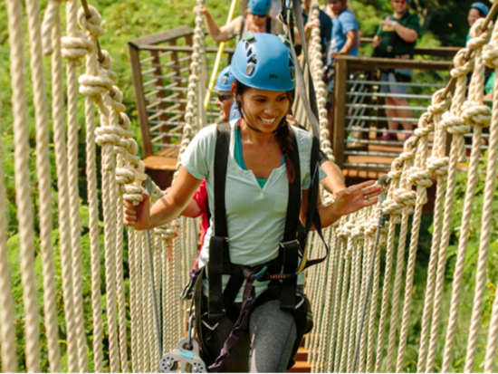 クライムワークス・ケアナファーム　ジップライン体験（3時間）　オアフ島最長800メートルのラインでノースショアの大自然と絶景を満喫！送迎付きプランあり＜7本＞