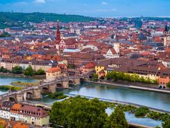 old Bridge, historic buildings, Wurzburg, Germany