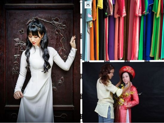 アオザイ変身写真館　ベトナム伝統衣装を着て記念撮影！（衣装2着・ヘアアレンジ＆メイク込）＜貸切／現地ガイド 日本語可／ホテル往復送迎付＞
