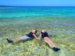 floating on water in Okinawa Kabira Bay