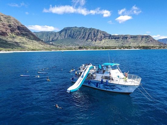 Oahu_Dolphins and You_20 ft water slide