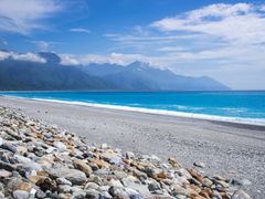 Qixingtan Beach covered with smooth pebbles