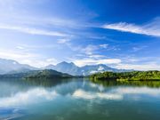Sun Moon Lake view of the water and mountains