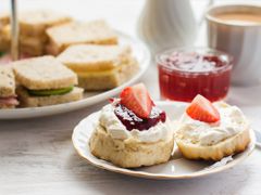 English afternoon tea, scones, jam
