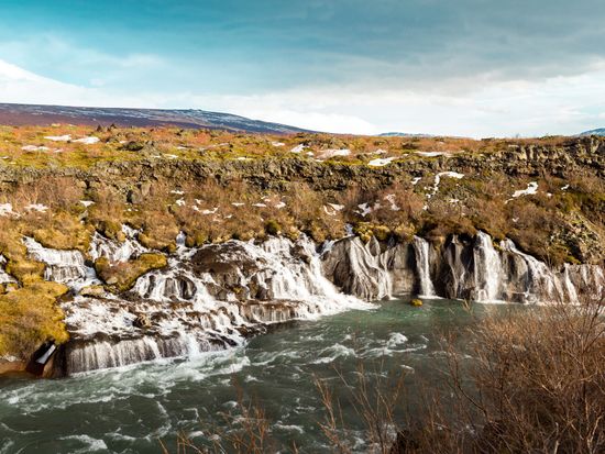 hraunfossar waterfalls