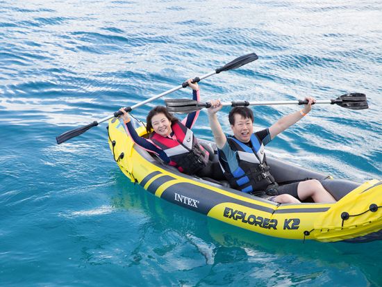 マリンスポーツパッケージ　4つのアクティビティ（カヤック、SUP、トランポリン、ウォータースライダー）とシュノーケリングが遊び放題！貸切プランあり＜ケワロ湾＞