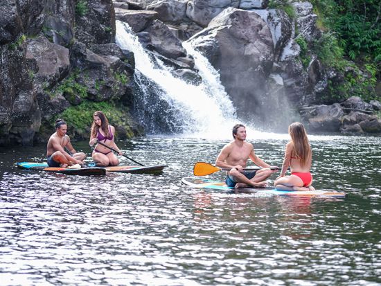 ハワイ島　ジップライン体験9本　19以上の滝の上を滑走し大自然を満喫！滝での水泳アドベンチャー付き ＜英語インストラクター＞ 