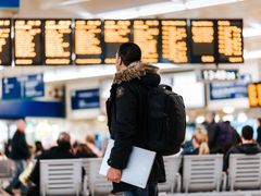airport departure board - u