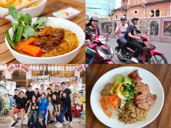 バイクで巡るホーチミンツアー　B級グルメ満喫　プライベートバイクでホーチミンを楽しもう！＜夜／現地語ドライバー（日本語可）／送迎付／保険完備＞