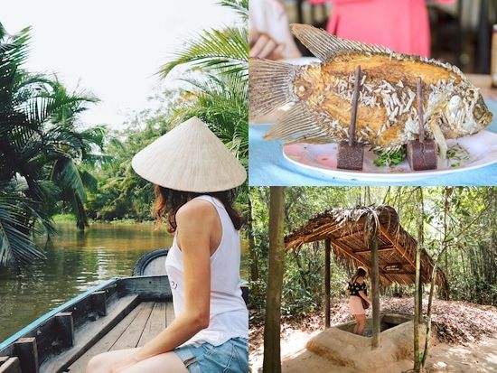 メコン川クルーズ＆クチトンネル観光ツアー　二大人気スポットを巡る欲張りツアー！　早朝空港発プラン＆貸切プランあり＜日本語ガイド／象耳魚の昼食／往復送迎＞