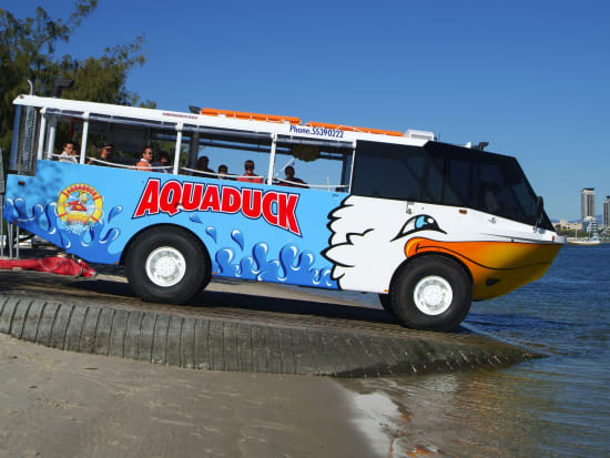 Aquaduck Driving into water