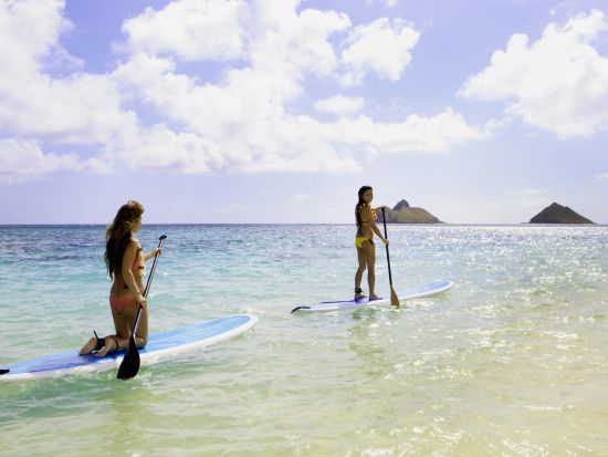 カイルア　スタンドアップパドル（SUP）ツアー  選べるガイド付きプランまたはセルフガイドプラン　ビーチアイテム＆昼食付き＜送迎付きプランあり＞